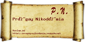 Prágay Nikodémia névjegykártya